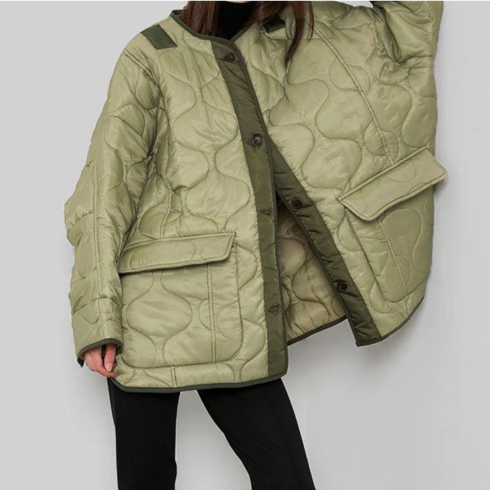The Frankie Shop Teddy Quilted Jacket Oversized Coat Sz XS S - Picture 4 of 16